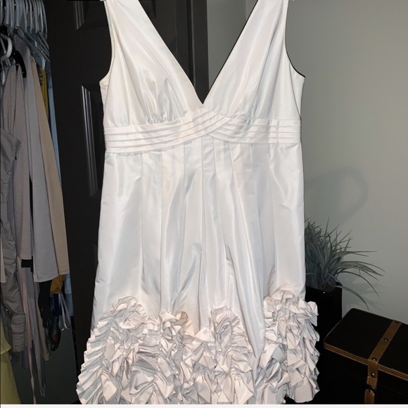 BCBGMaxAzria Cream Ruffle Mini Dress - Picture 7 of 7